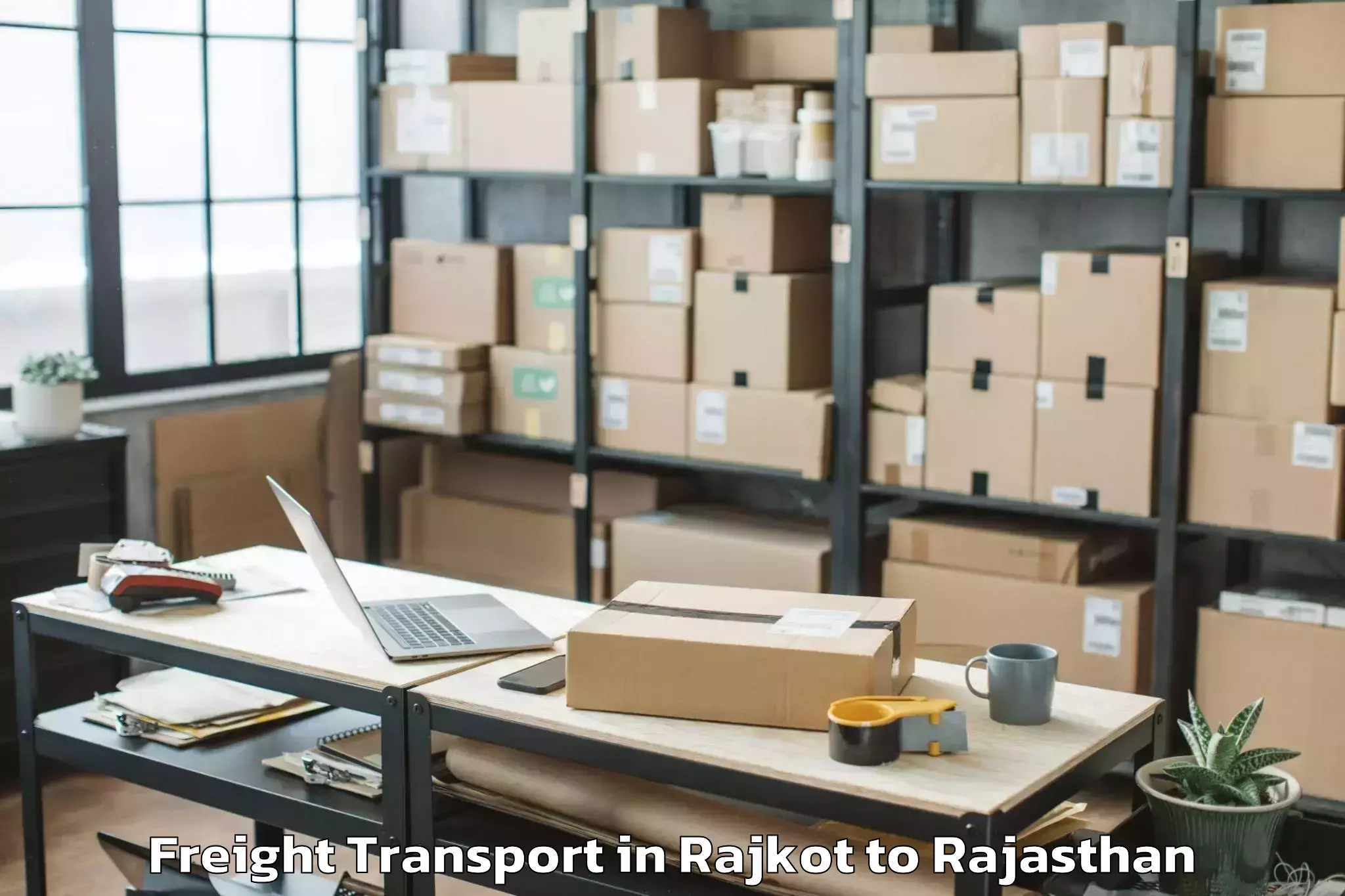 Book Rajkot to Jk Lakshmipat University Jaipu Freight Transport Online